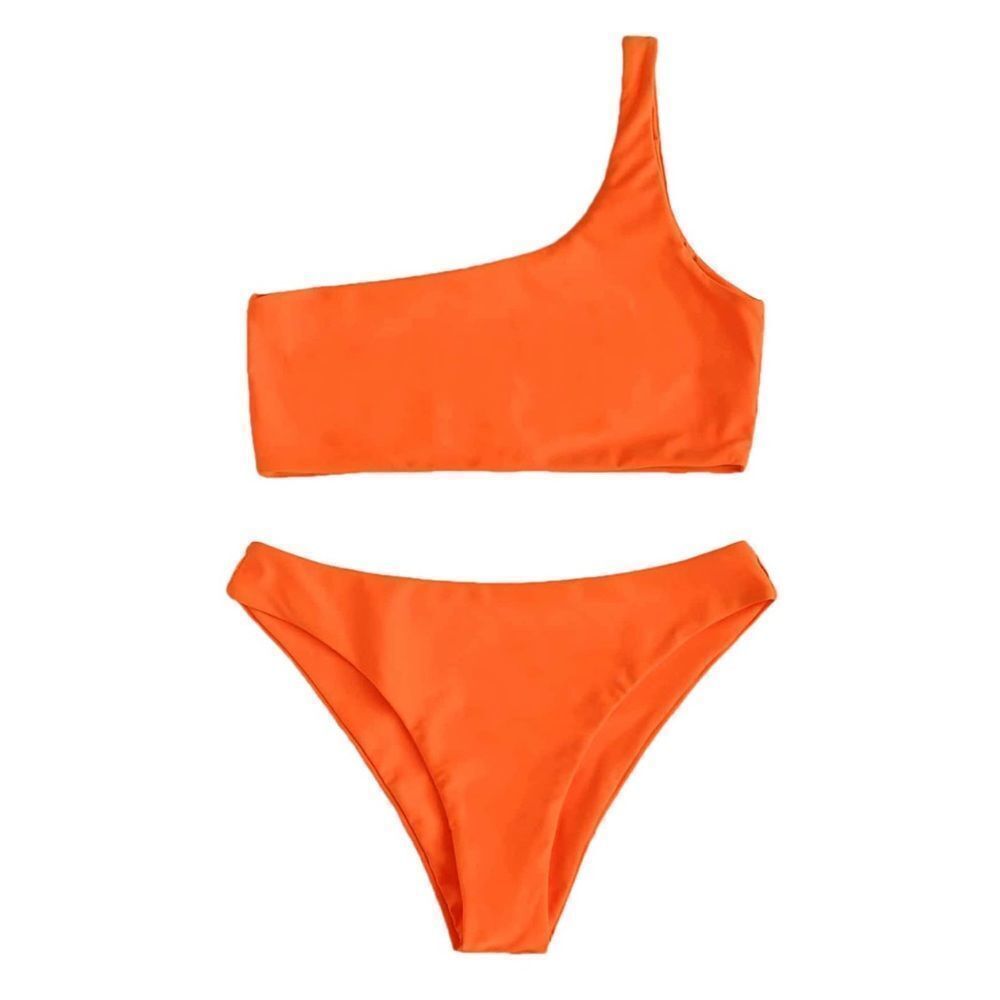 NWT Women's One Shoulder Tie Knot Front Bikini